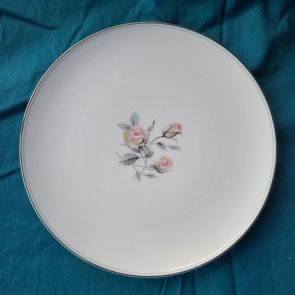 Set of 4 Noritake Margot 5605 Dinner Plate 10 5/8" White Vintage MCM Platinum Ja